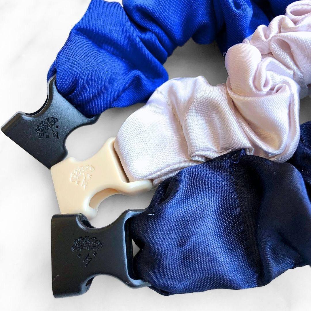 Winter Wonderland Bundle - 3-Pack Hanukkah Holiday Buckle Scrunchies - No Snagging, No Tangles
