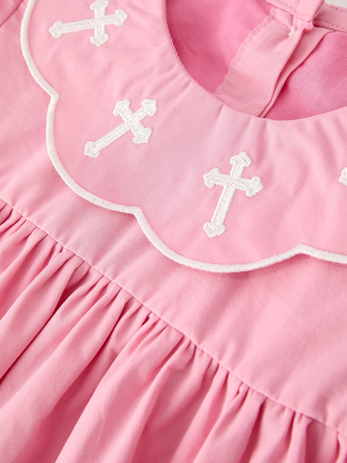 Church Christ White Cross Bishop Christening Girls Dress