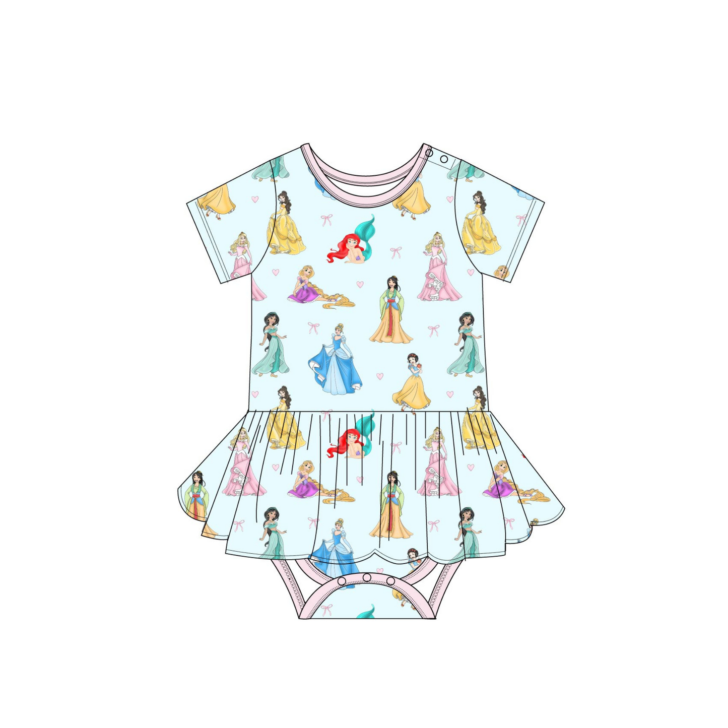 Royal Ribbons: Baby Twirl Dress with Bodysuit