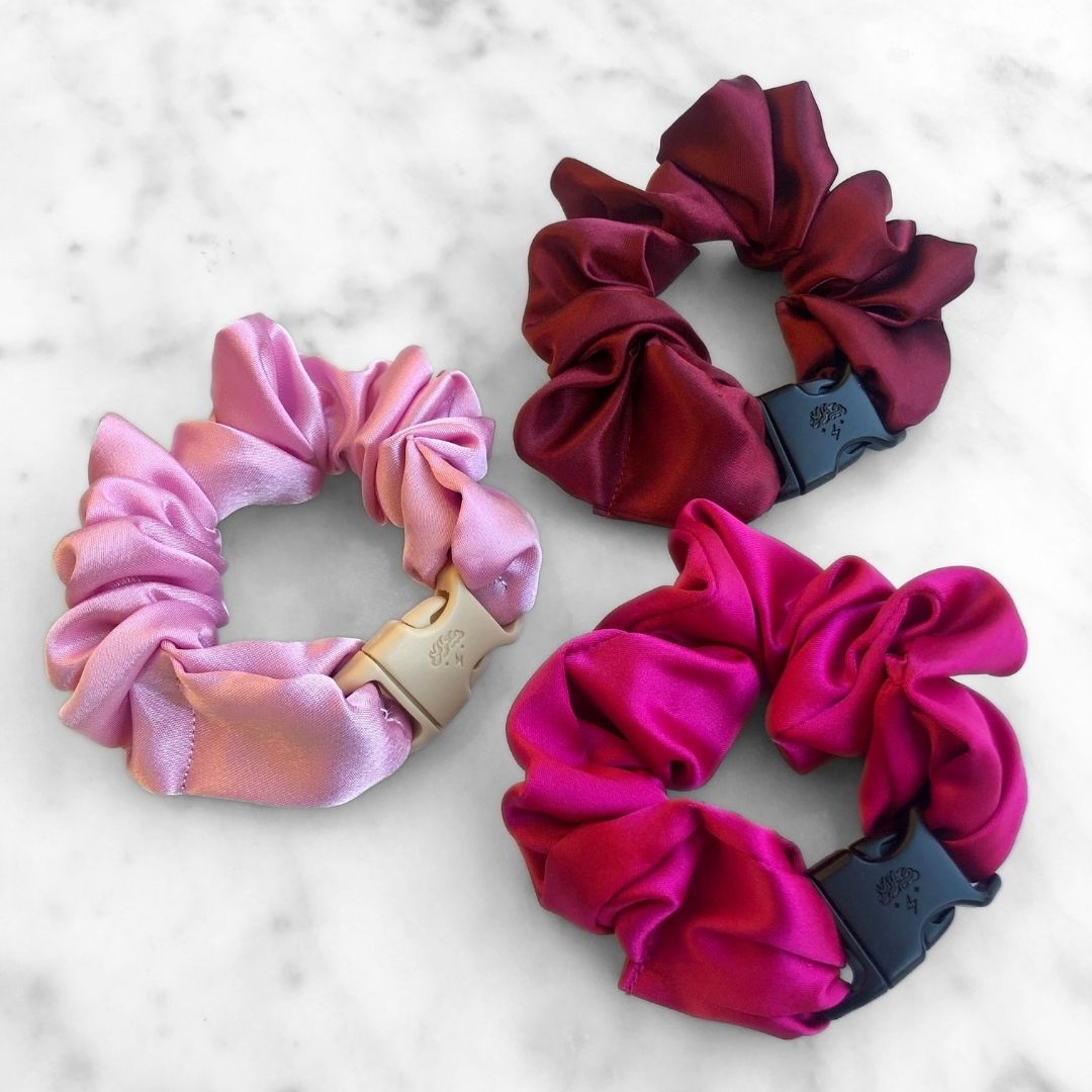 Valentine's Day Gift Set Bundle - 3-Pack Buckle Scrunchies - No Snagging, No Tangles