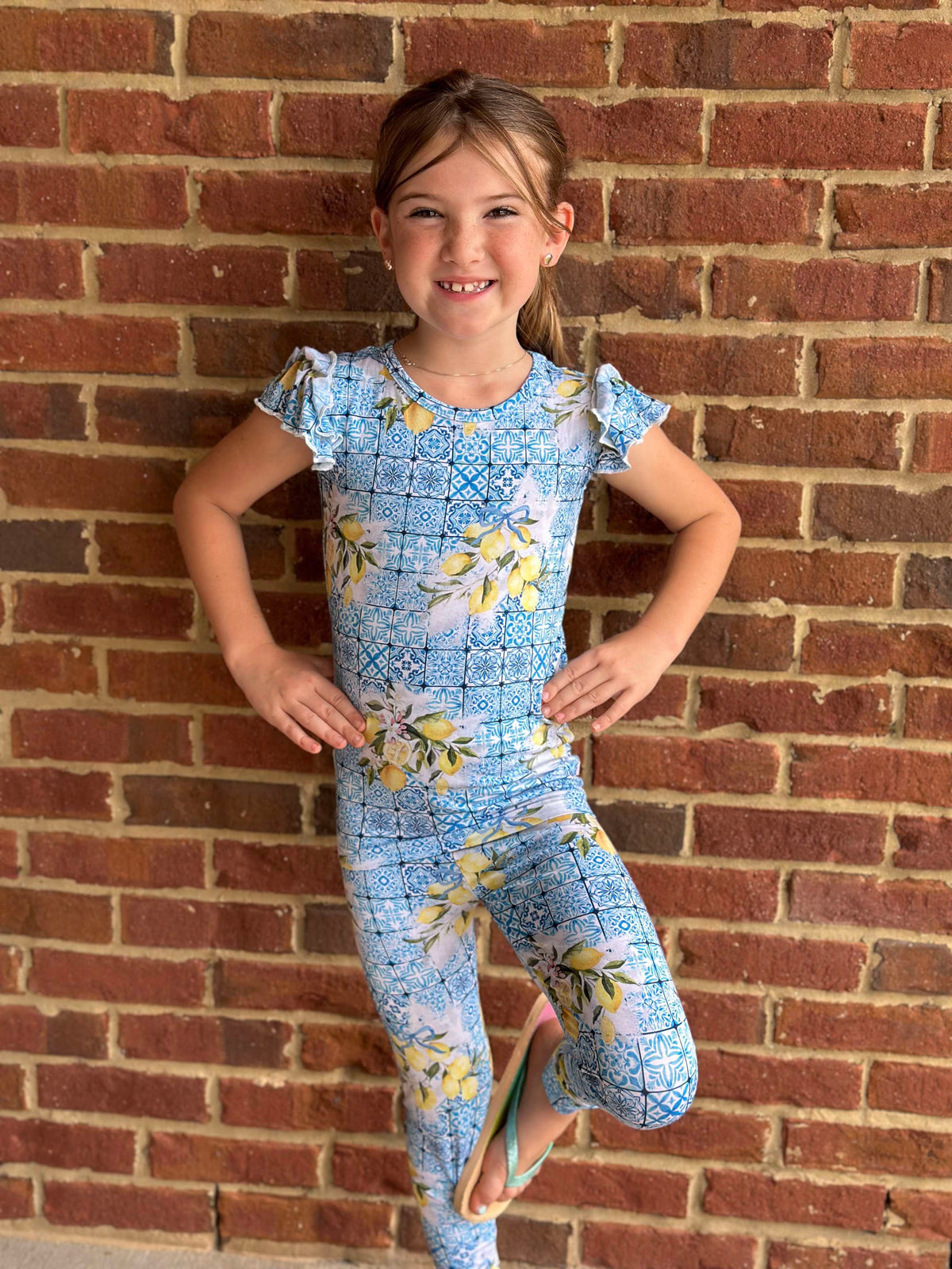 Lemoncello Ruffle Sleeve Lounge Set
