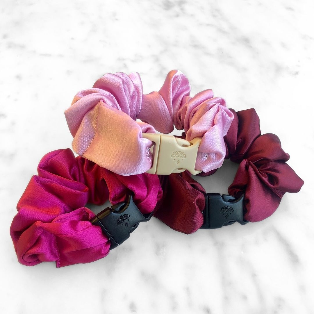 Valentine's Day Gift Set Bundle - 3-Pack Buckle Scrunchies - No Snagging, No Tangles