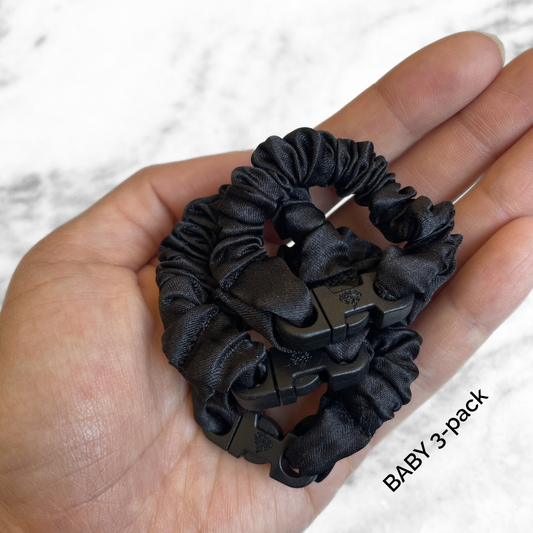 BABY 3-Pack Buckle Scrunchies Bundle - No Snagging, No Tangles