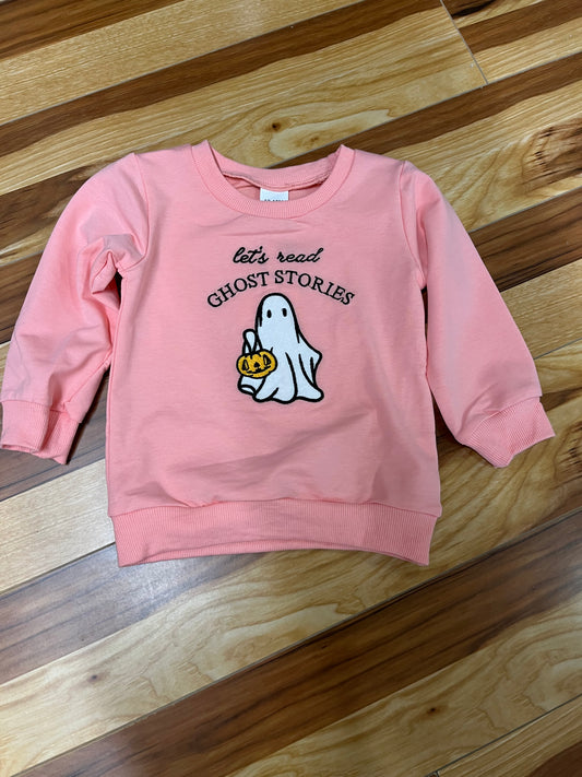Pink Lets Read Ghost Stories Pullover