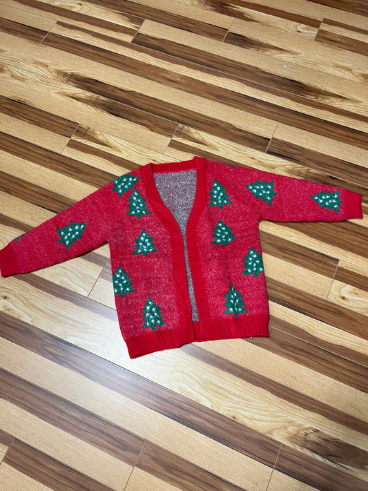 Red Christmas Tree Cardigan