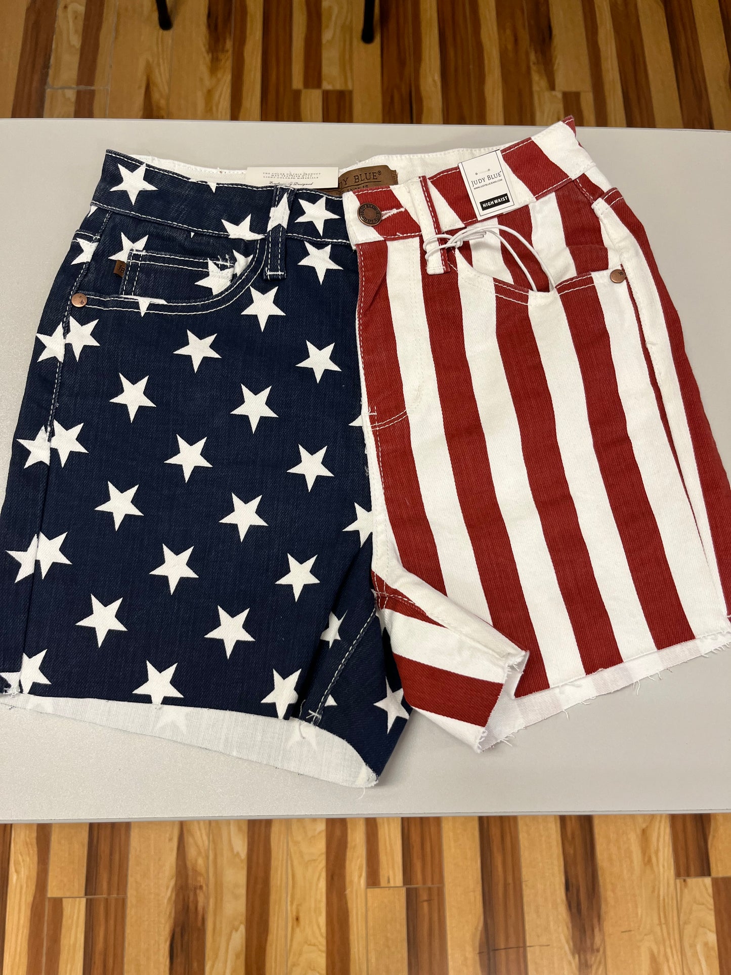 Judy Blue: High Waisted American Flag Printed Shorts