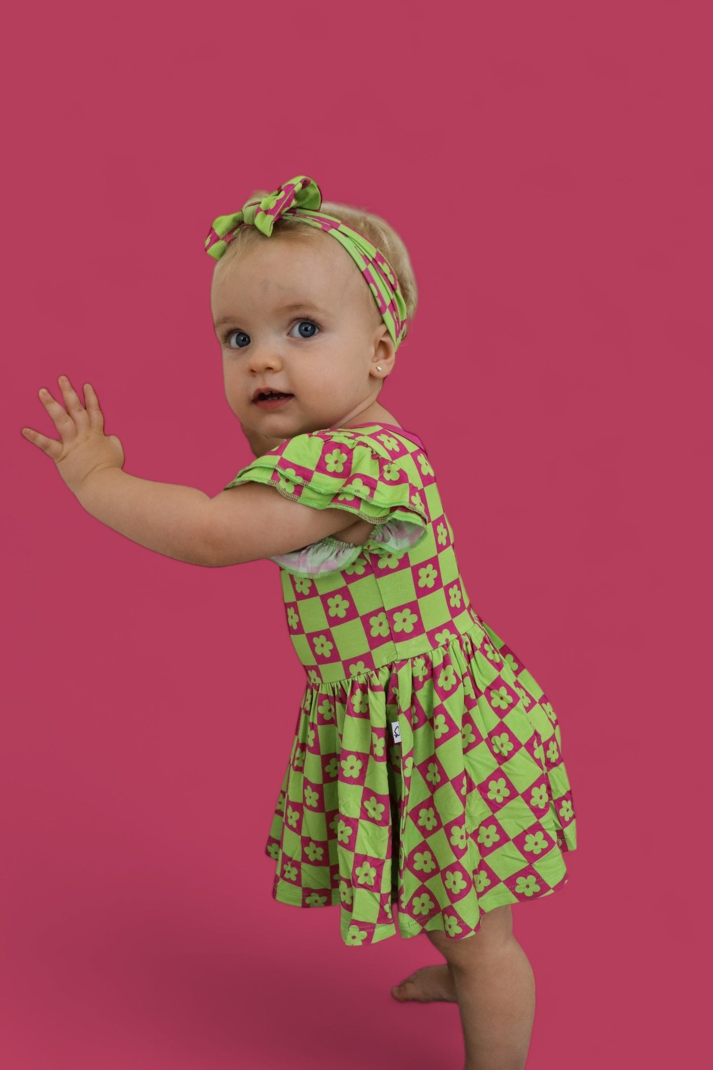 WILD DAISY CHECKERS DREAM BODYSUIT DRESS