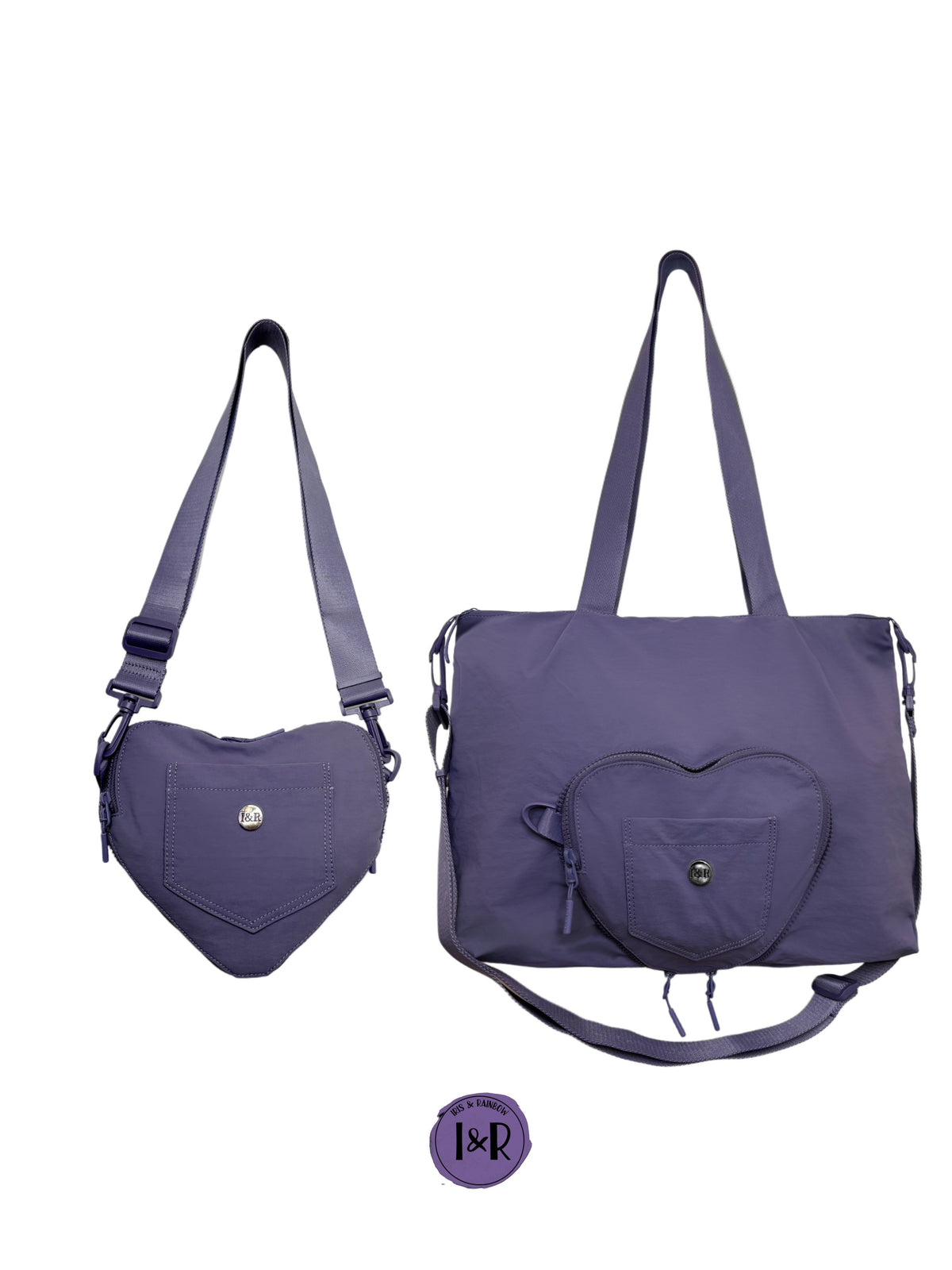 The Iris Flex Sling/Tote Bag (#2026) Fashionable Heart Shaped Tote Bag - By Iris & Rainbow