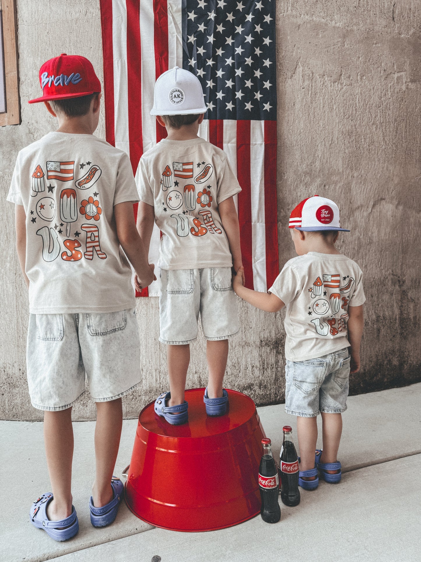 USA retro graphic tee- AK x KIU collab