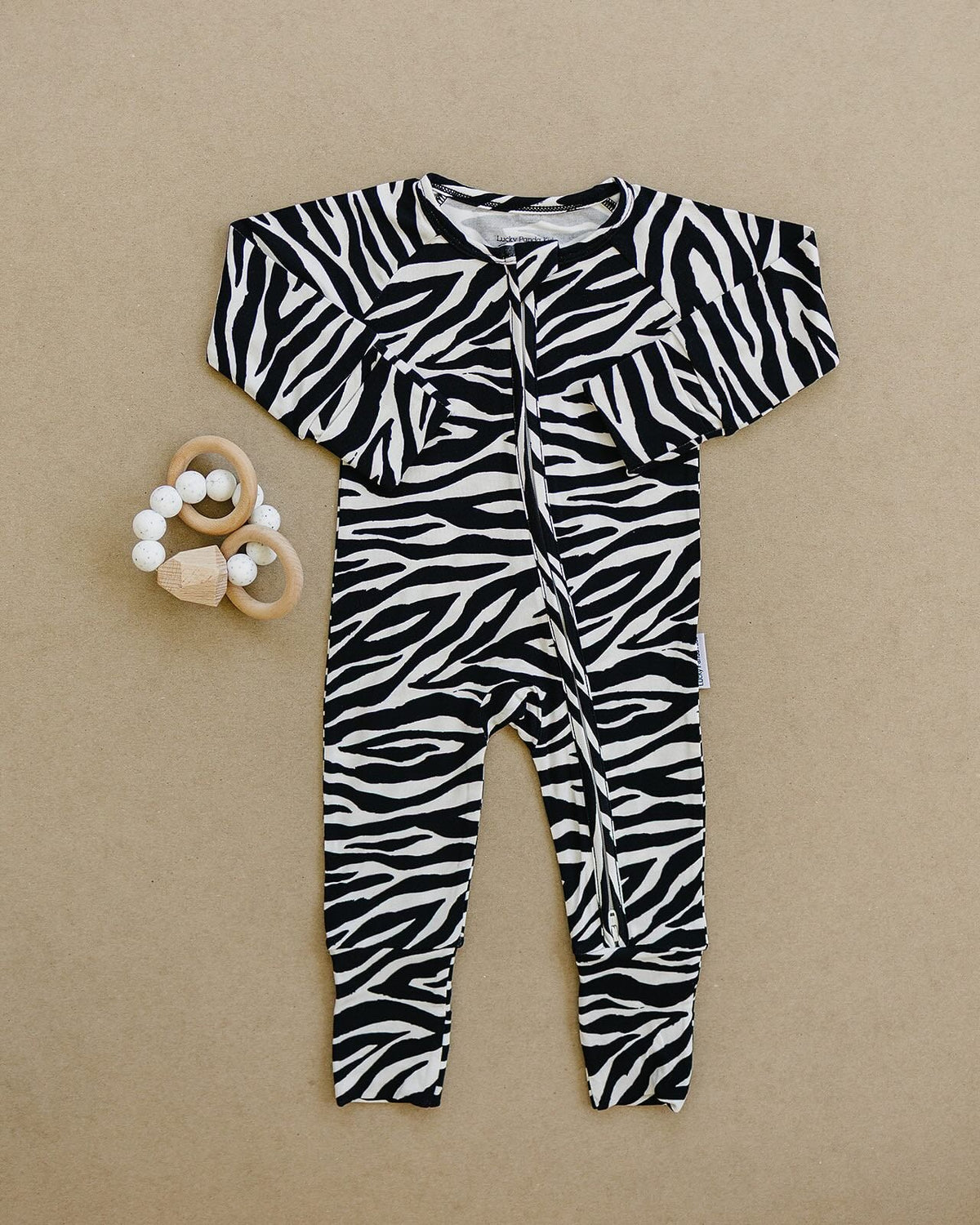 Bamboo Zip Romper | Zebra