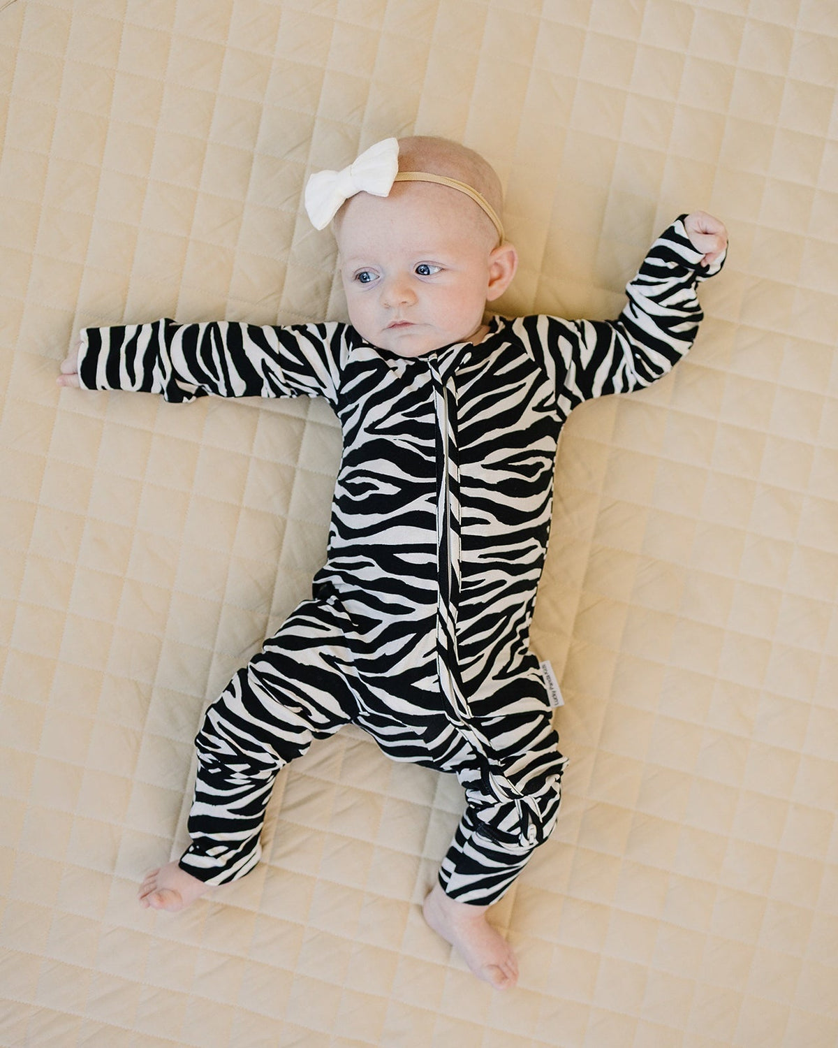 Bamboo Zip Romper | Zebra