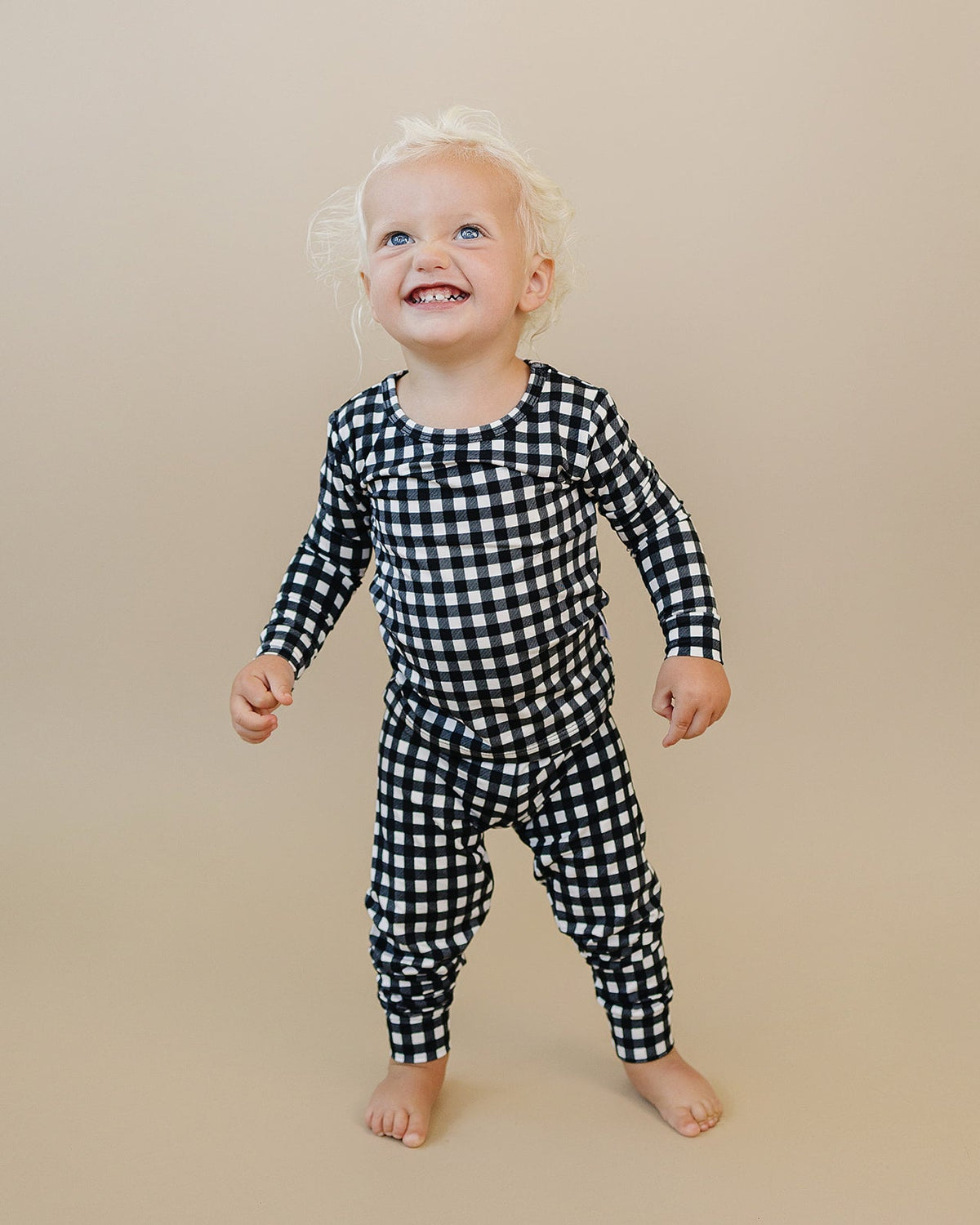 Bamboo Two Piece Set | Black Gingham