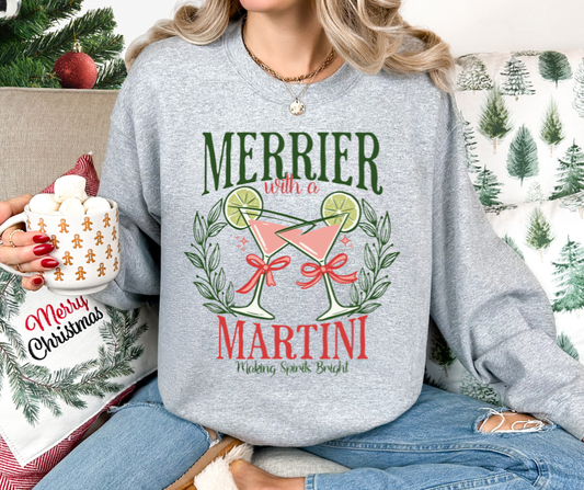 Merrier with a Martini Crewneck-ADULTS