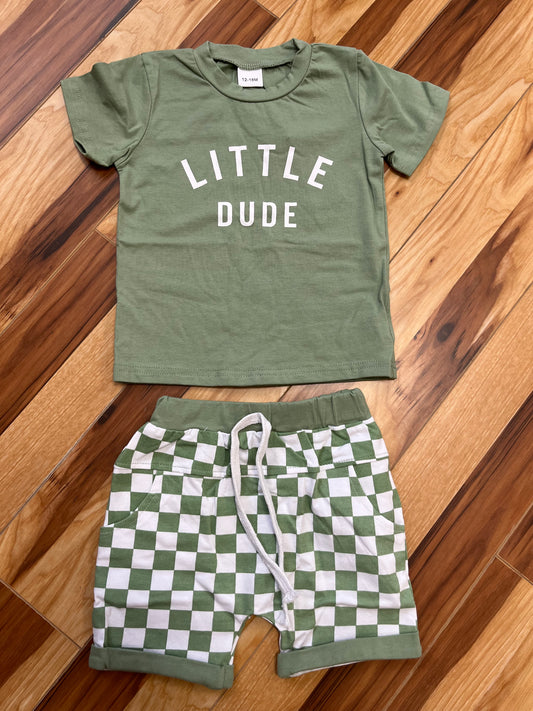 Little Dude Tank & Checkered Short Set