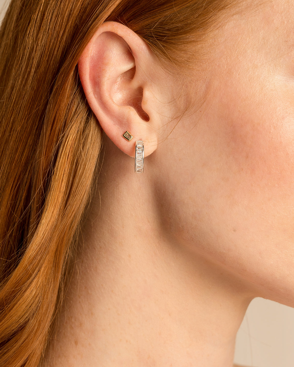 Mom Baguette Stud Earrings