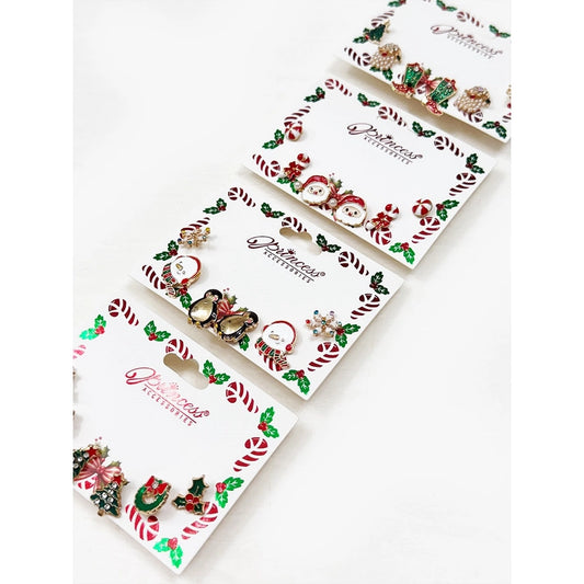 Cute Christmas Theme Sparkly Earring Pack