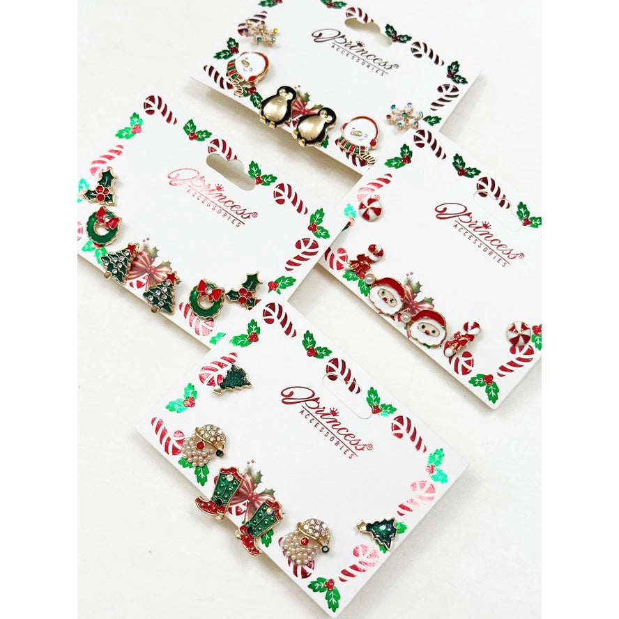 Cute Christmas Theme Sparkly Earring Pack