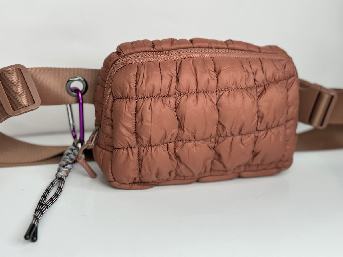 Puff Iris Crossbody Bag (1140-21#) - Adjustable Strap and Zipper Closure - By Iris & Rainbow