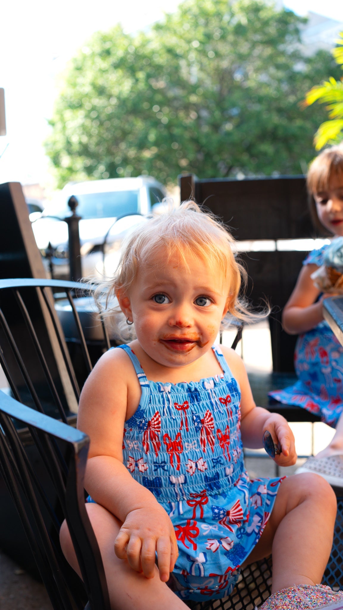 Fourth of July Smocked Romper "All American Girl"