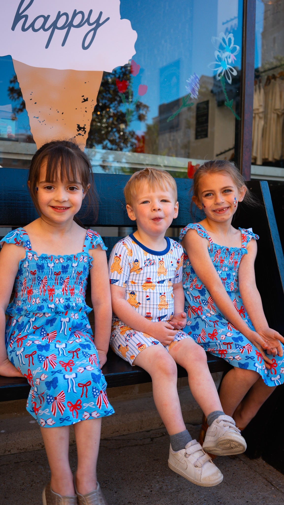 Fourth of July Bear Short Sleeve Set "All American Teddy"