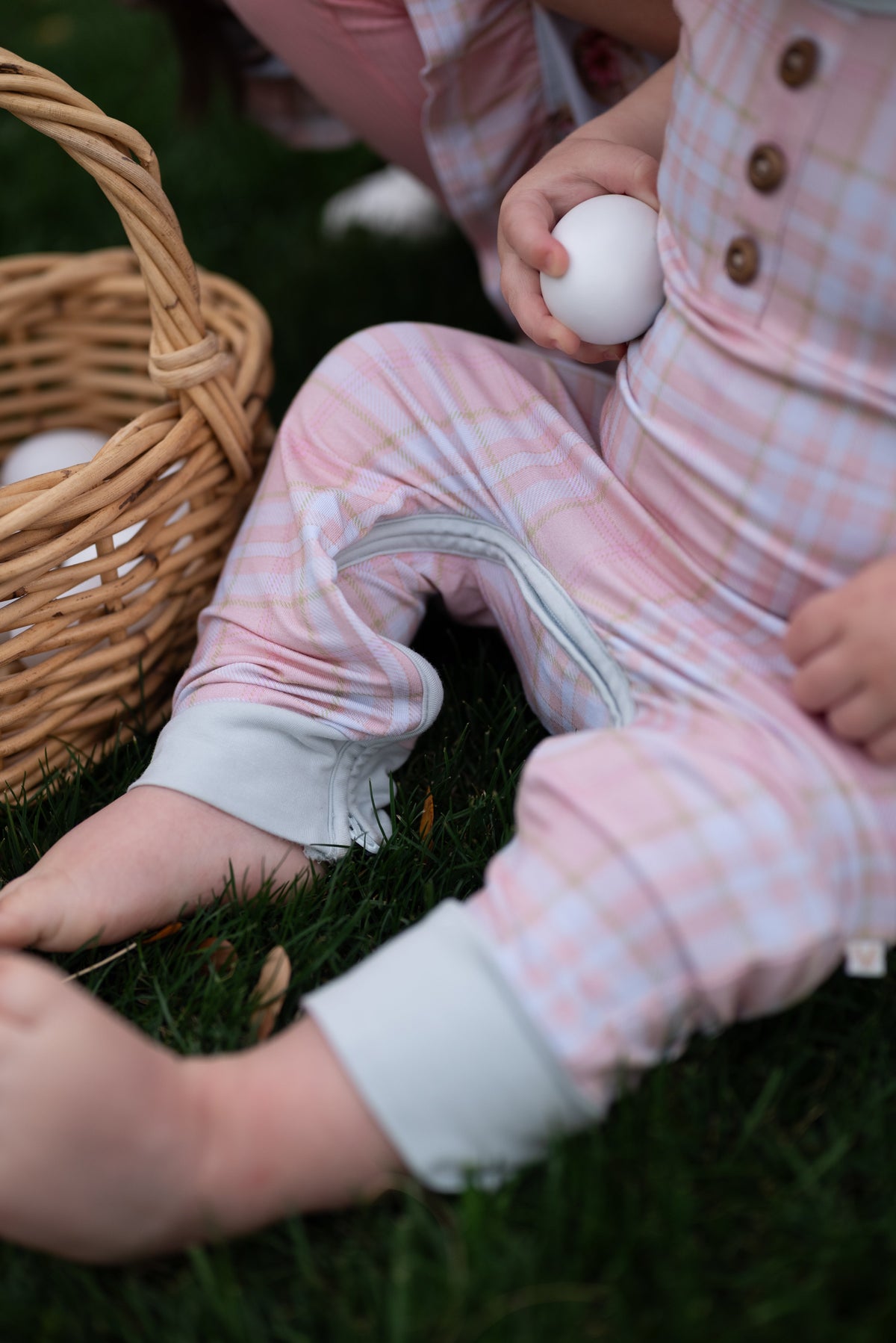 Spring Plaid Henley Romper