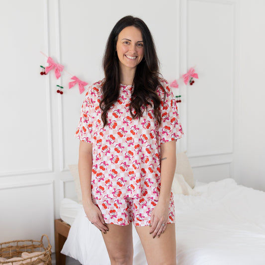 Sweet Cherry Love Weekender Shorts Set