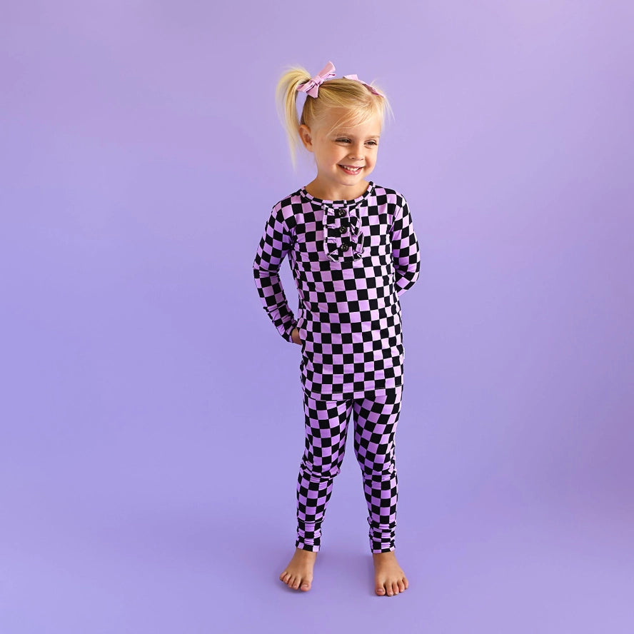 Gigi and Max: Hadley Checks Ruffle Bamboo Two Piece Set