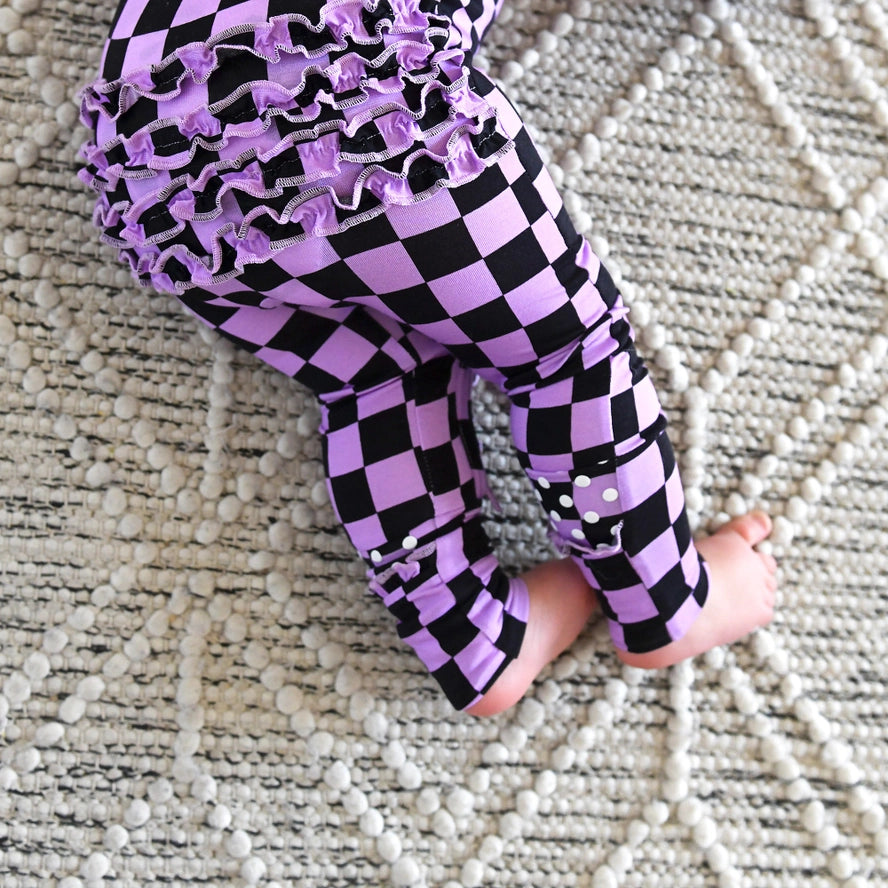 Gigi and Max: Hadley Checks Ruffle Bamboo Zippy Romper