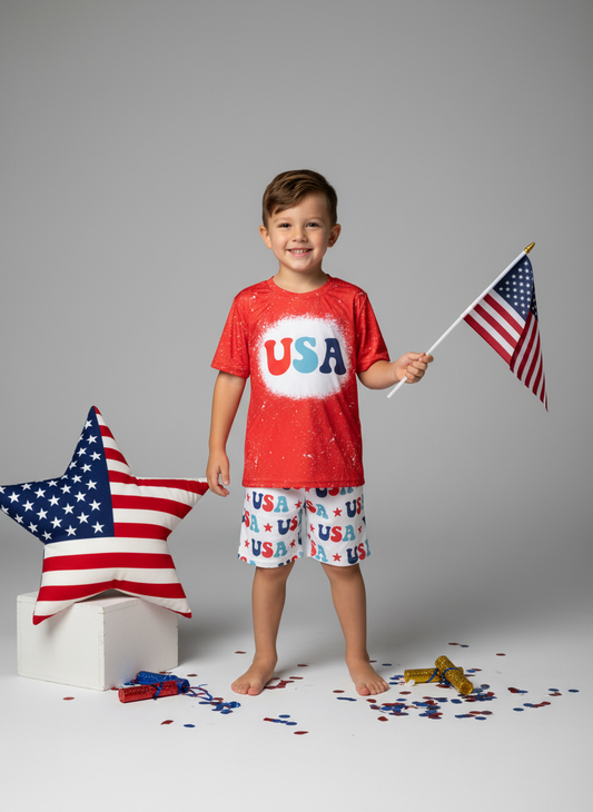Boys USA distressed set