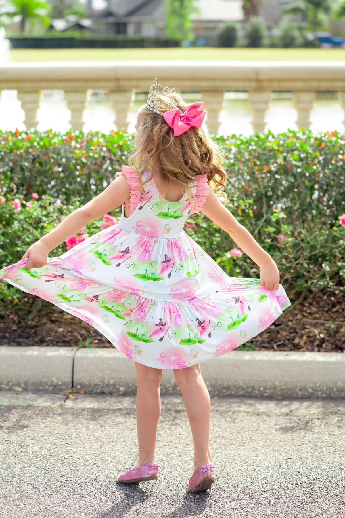 Popular Ruffle Lace Sleeve Tiered Twirl