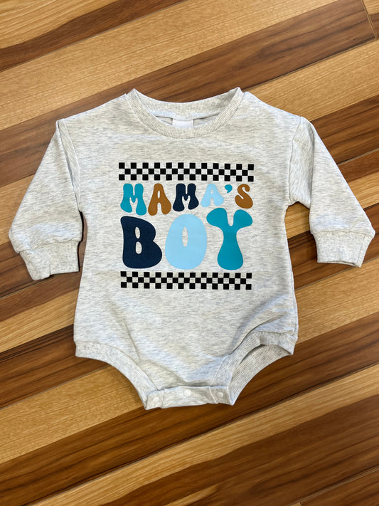 Mama's Boy Checkered Bubble Romper