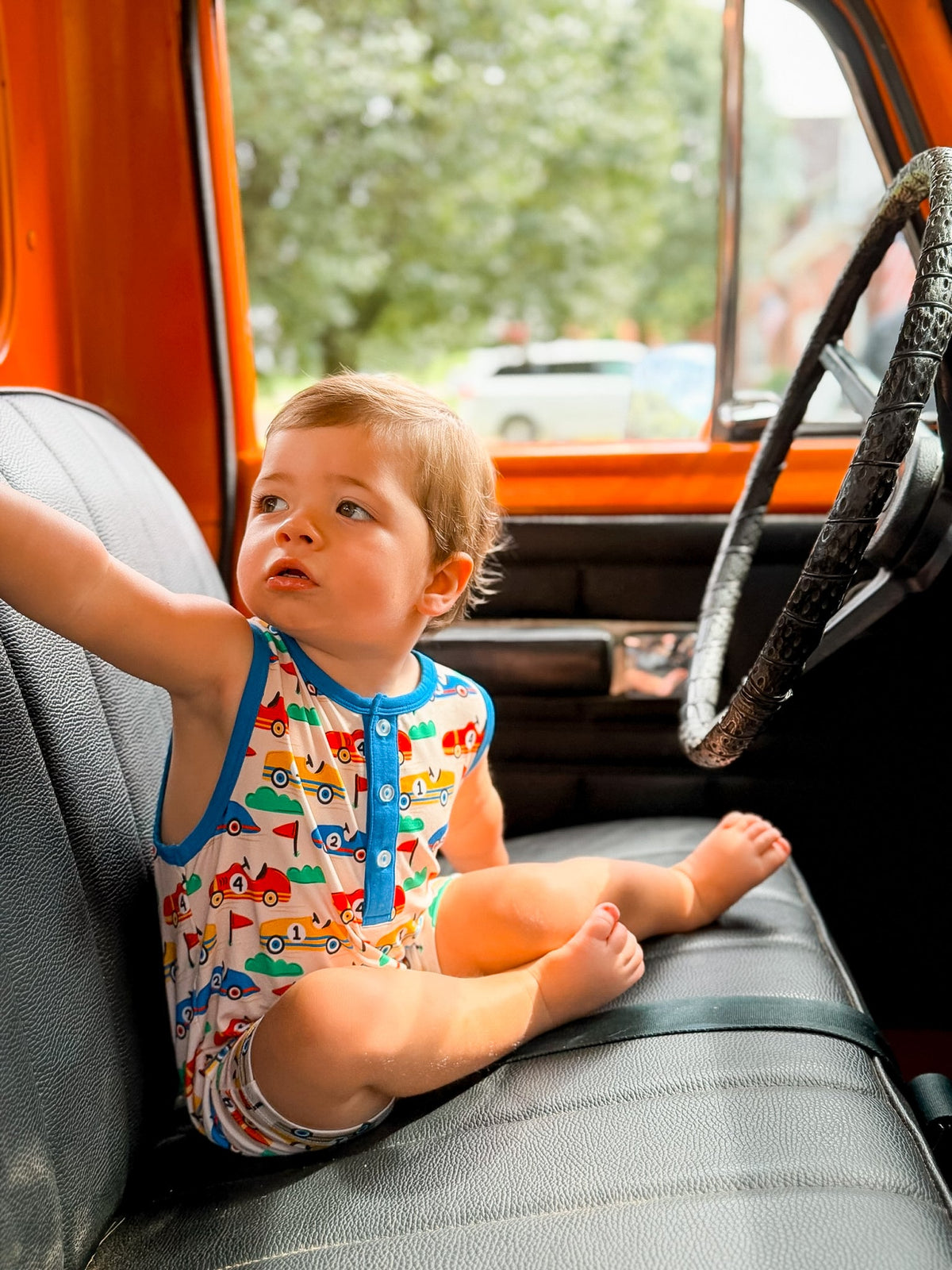 Vintage Car Tank Romper