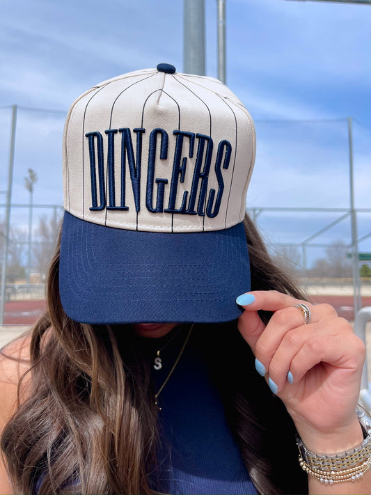Dingers - Navy Stripe Vintage Trucker Hat - PREORDER