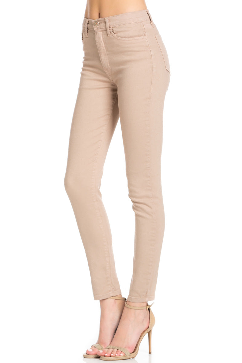 That's Jean-ius High Waisted Skinny Jeans in Tan