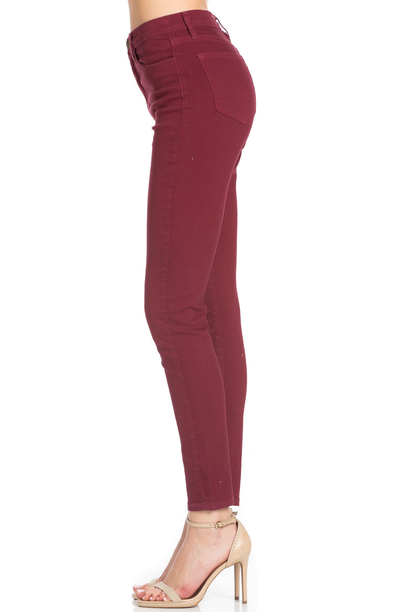 That's Jean-ius High Waisted Skinny Jeans in Wine