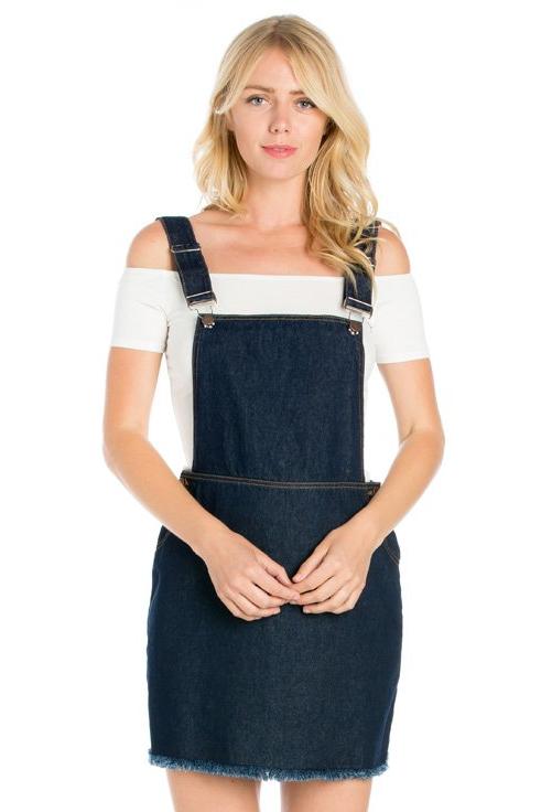 Hit The Road Jack Skirt Overalls Dark Wash