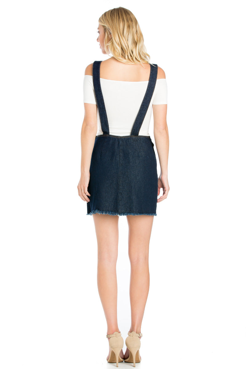 Hit The Road Jack Skirt Overalls Light Wash