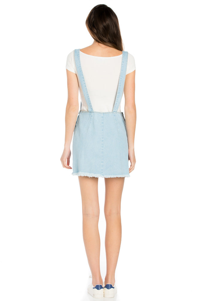 Hit The Road Jack Skirt Overalls Medium Wash