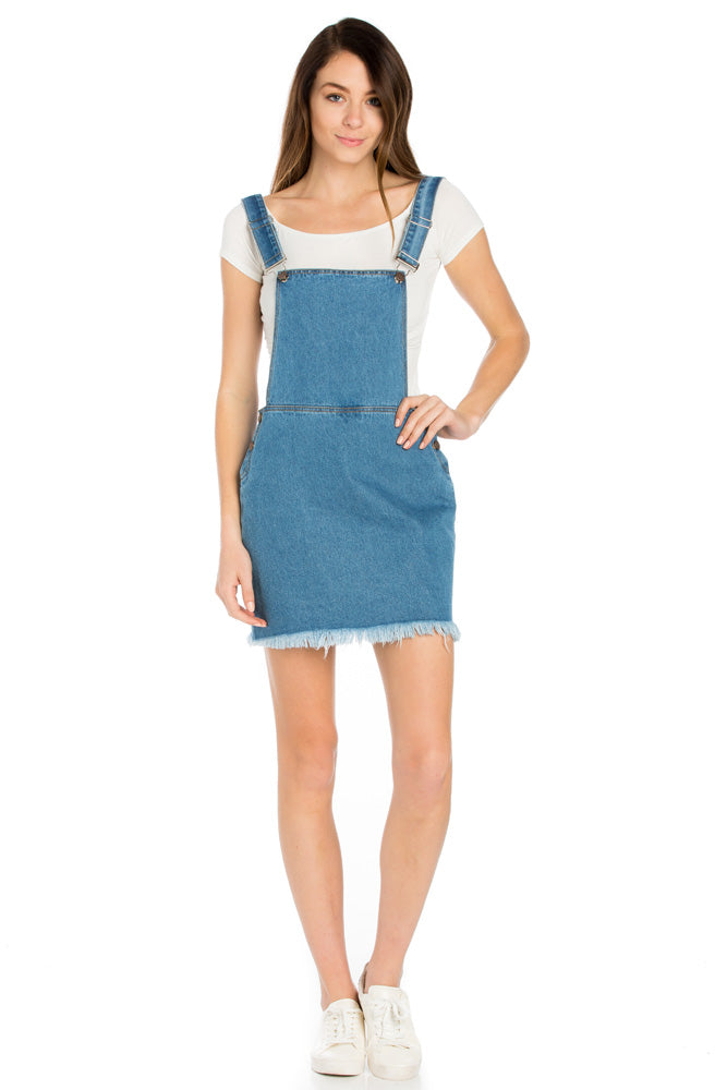 Hit The Road Jack Skirt Overalls Medium Wash
