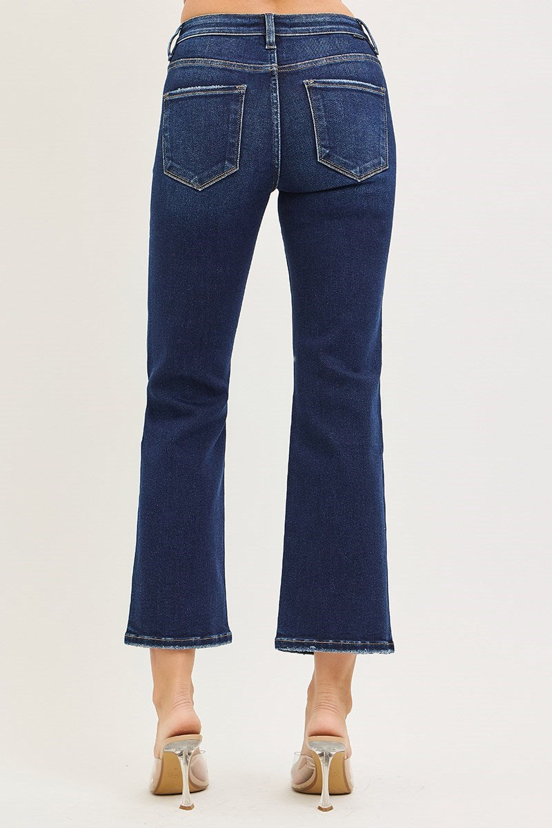 Risen: TUMMY CONTROL HIGH RISE CROP BOOTCUT JEANS
