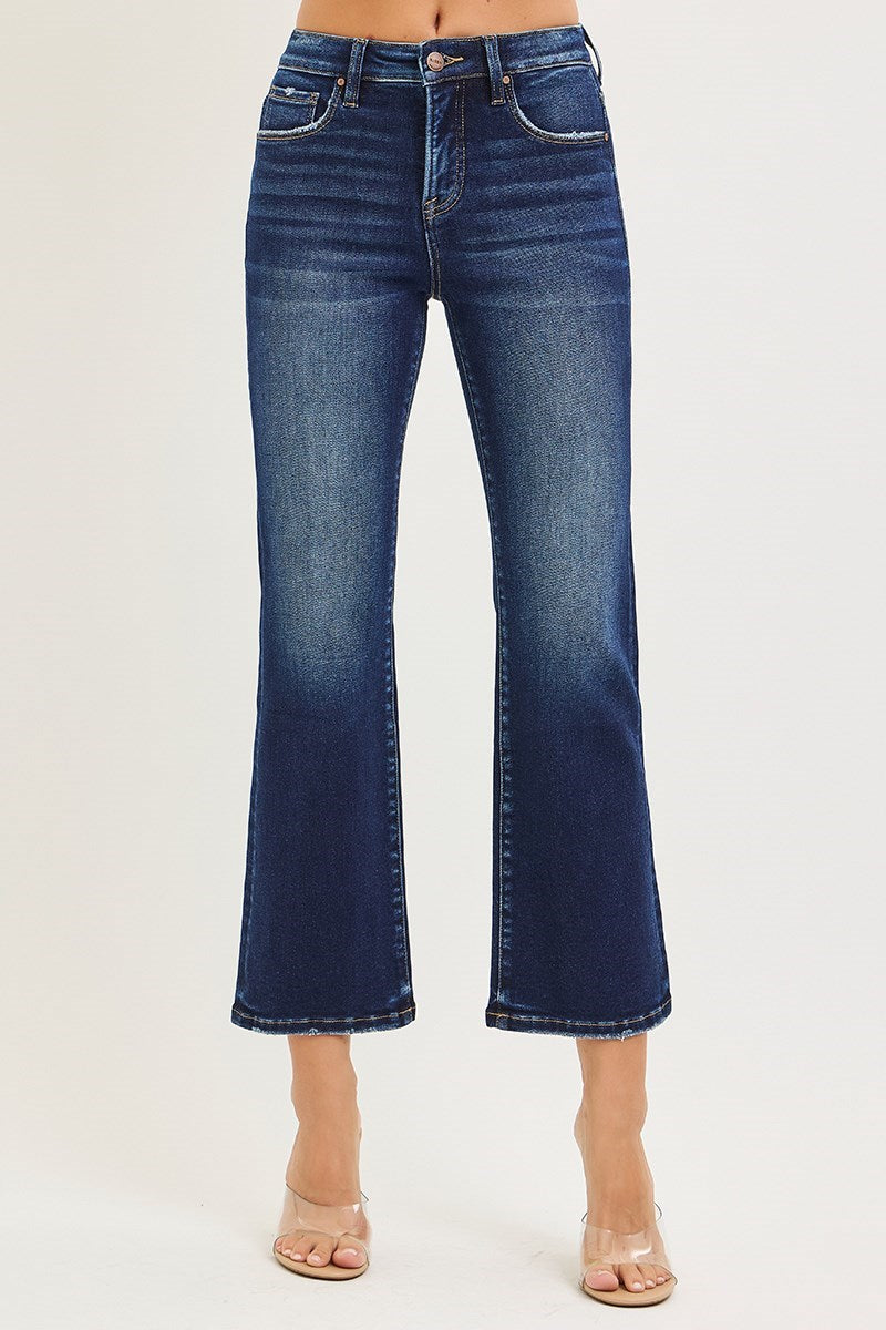 Risen: TUMMY CONTROL HIGH RISE CROP BOOTCUT JEANS