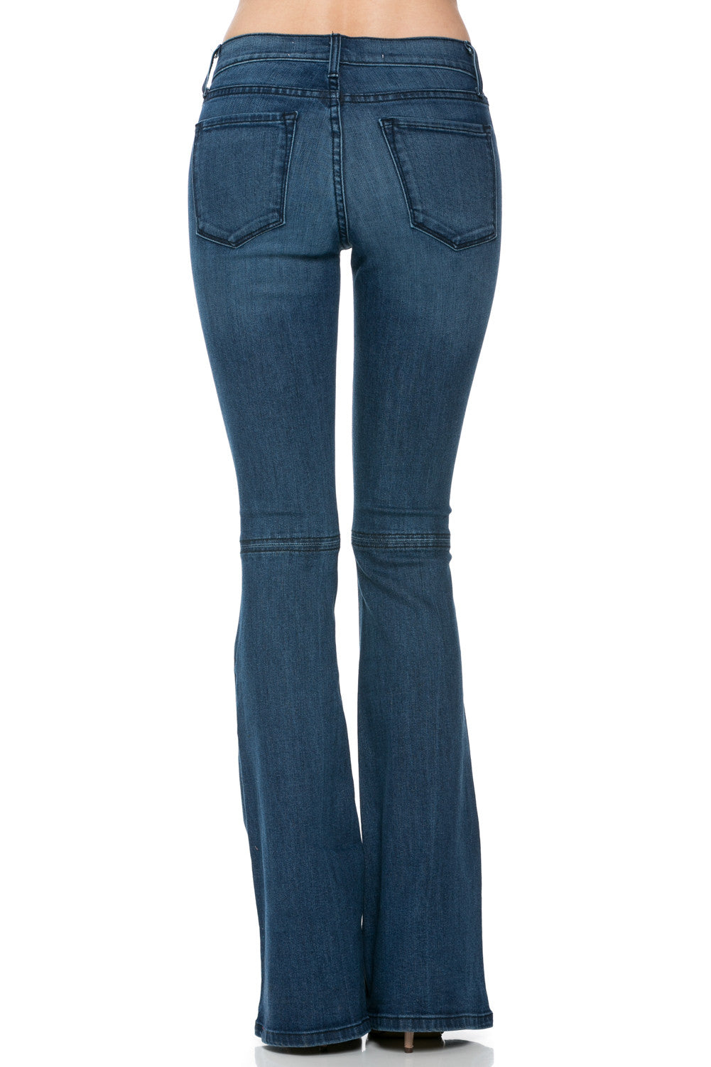 All American Vintage Faded Denim Flare Jeans - Navy Stitch