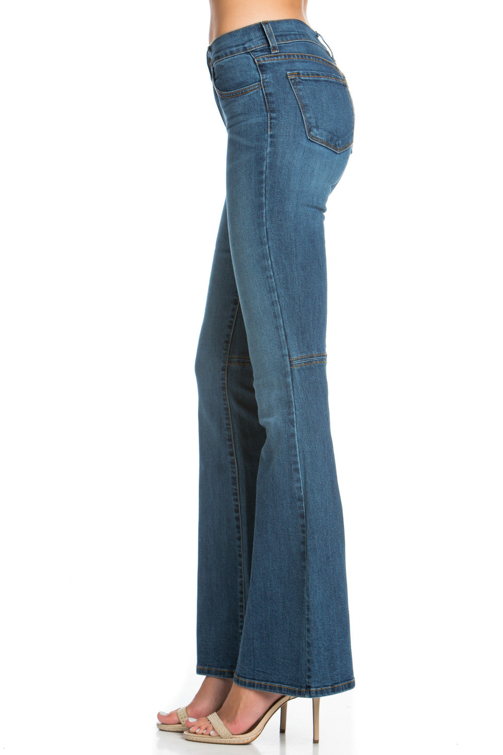 All American Vintage Faded Denim Flare Jeans - Golden Stitch