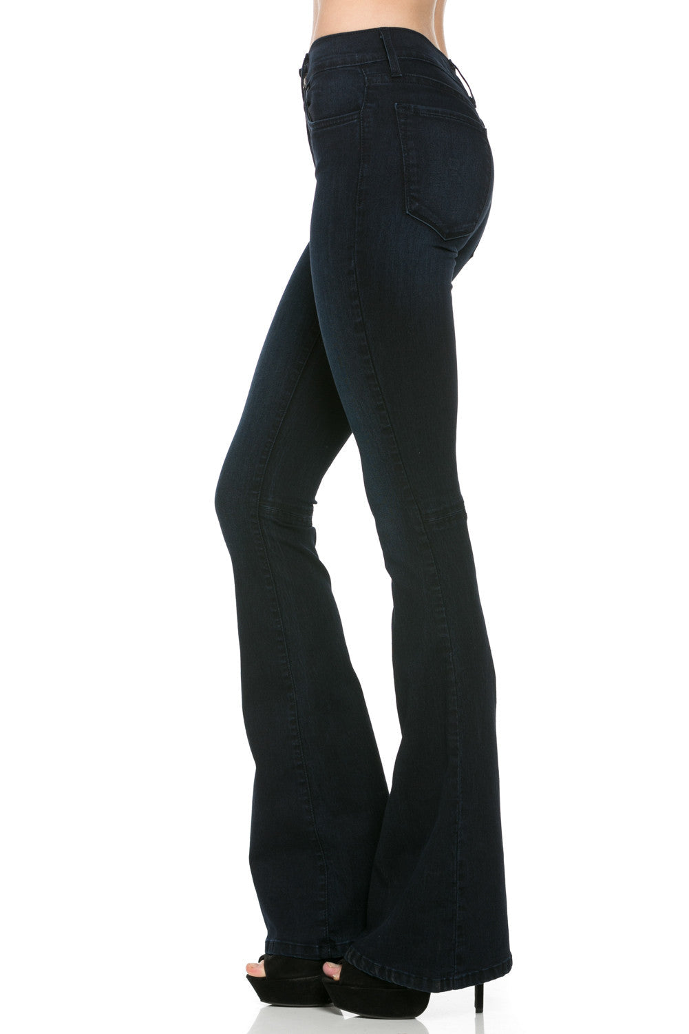 Meet Me On The London Bridge Dark Wash Mid-Rise Denim Flare Jeans