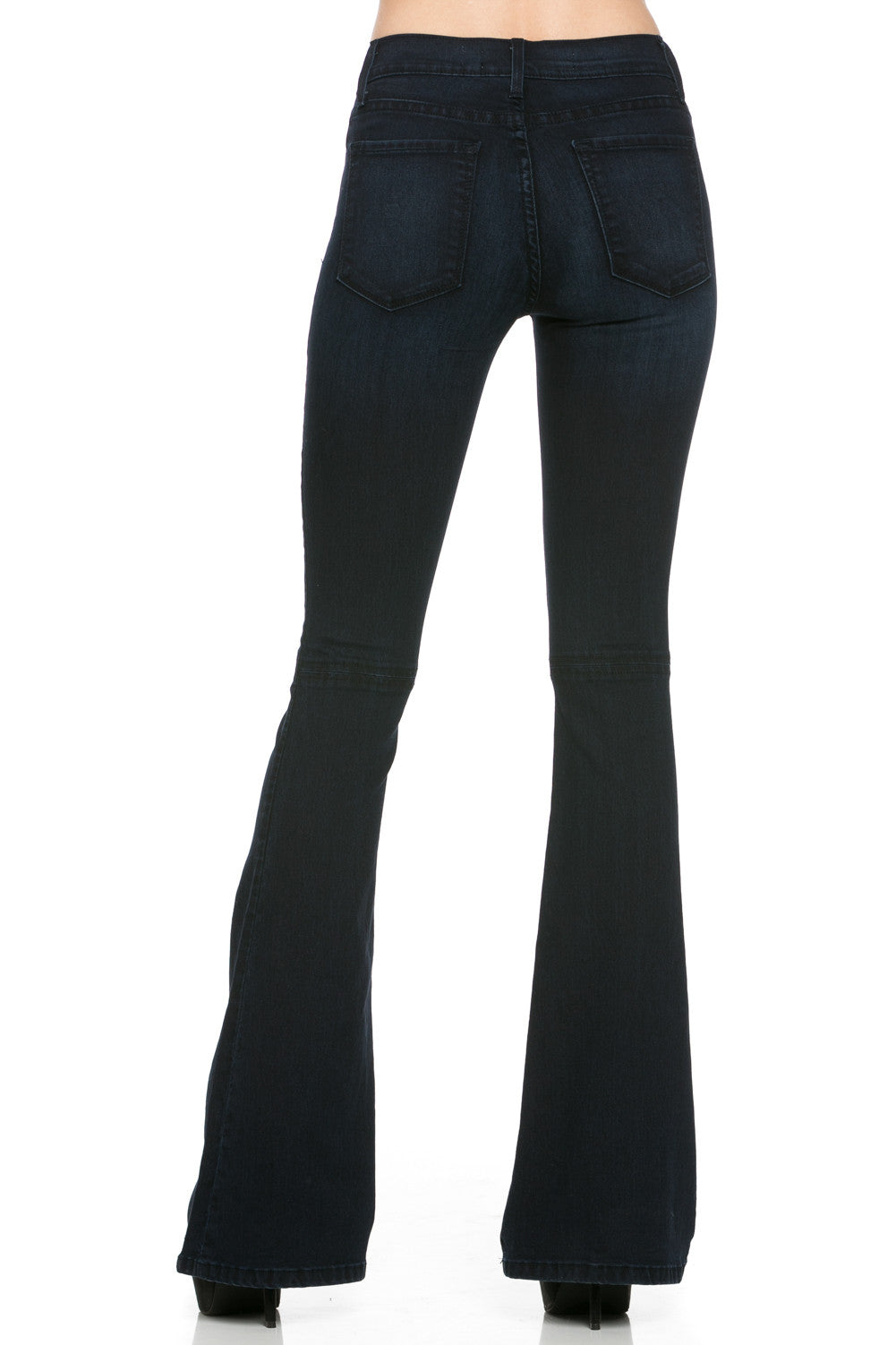Meet Me On The London Bridge Dark Wash Mid-Rise Denim Flare Jeans