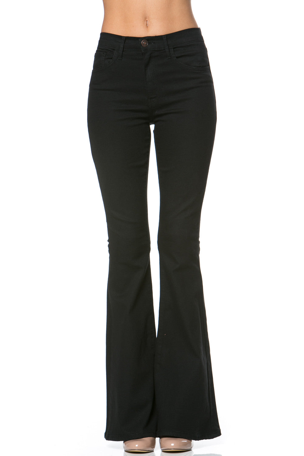 Stepping Out Mid-Rise Denim Flare Jeans