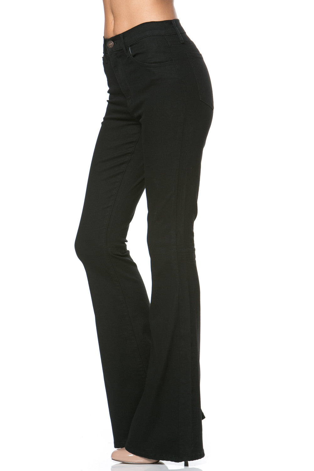 Stepping Out Mid-Rise Denim Flare Jeans