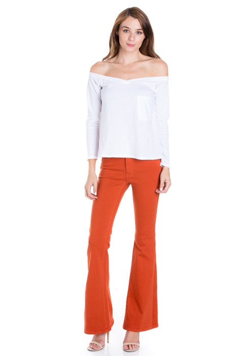 Stepping Out Mid-Rise Denim Flare Jeans