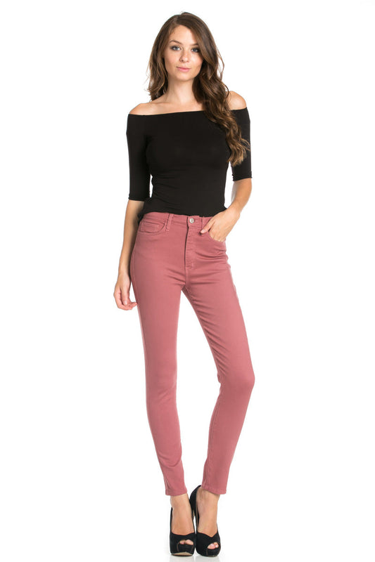 That's Jean-ius High Waisted Skinny Jeans in Mauve