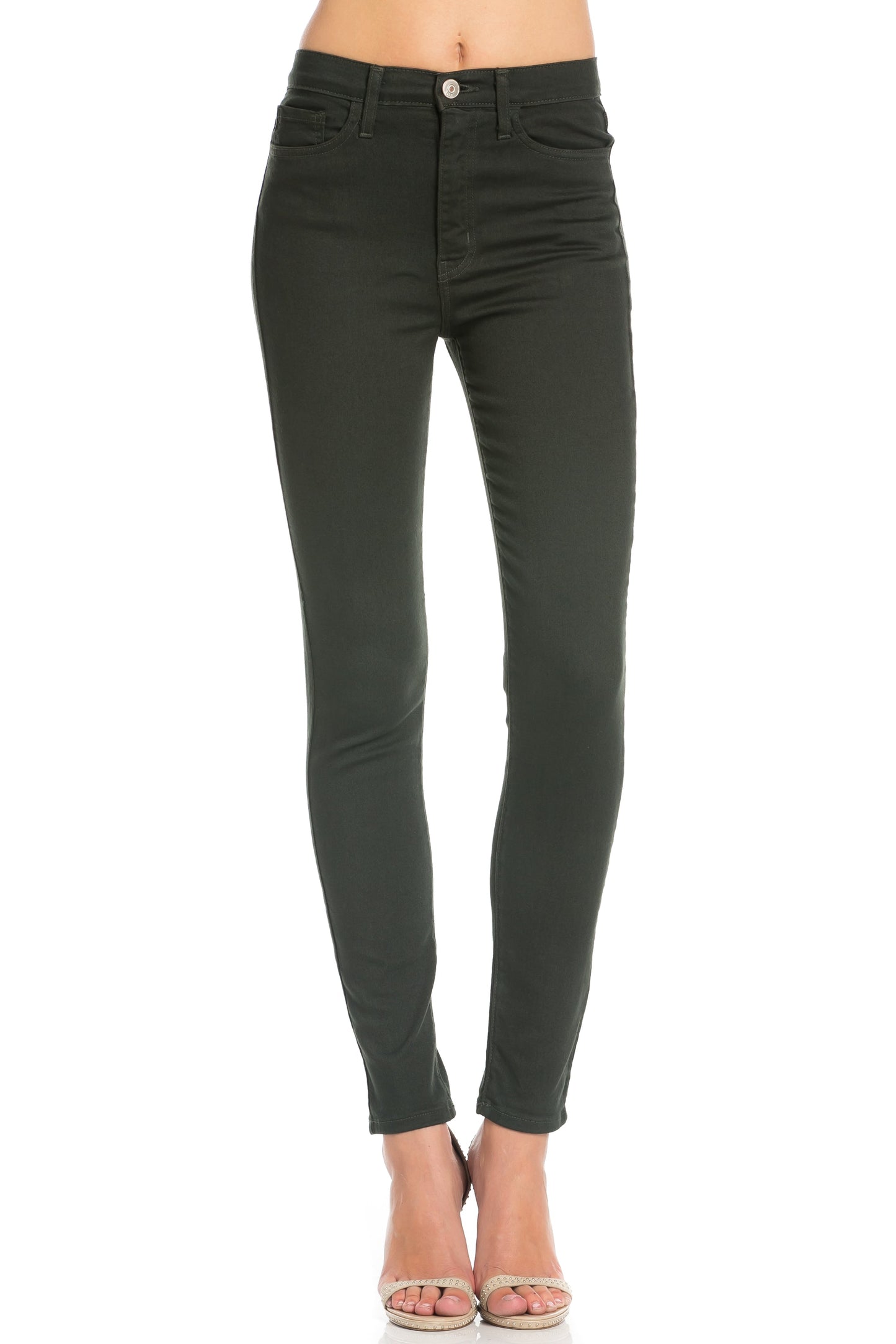 That's Jean-ius High Waisted Skinny Jeans in Olive